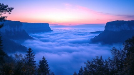 Fototapeta premium Misty Mountain Sunrise