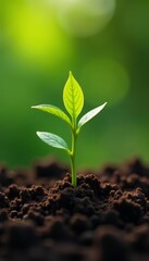 Fototapeta premium Close up of hundred dollar bills sprouting from soil, wealth, prosperity, concept