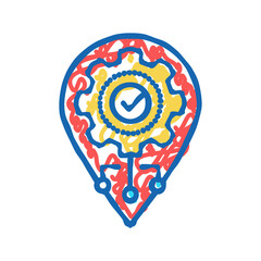 gps navigation optimize icon doodle illustration