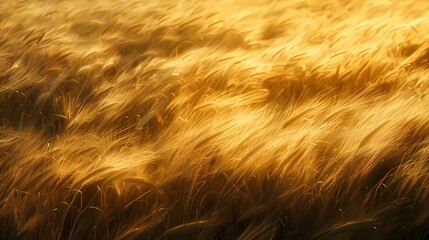 A field of golden wheat swaying gently in the summer breeze, Generative AI illustrations.