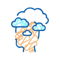 dreaming philosophy icon doodle illustration