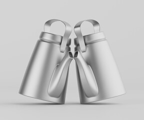Modern silver teapots mockup