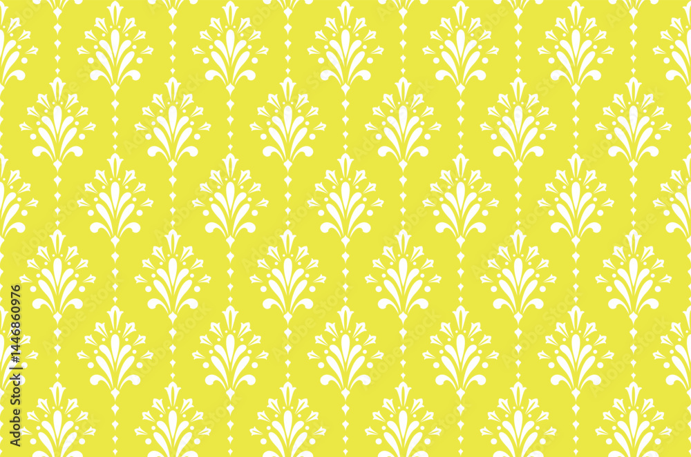 Aufkleber flower geometric pattern. seamless vector background. white and yellow ornament. ornament for fabric