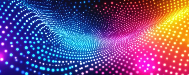 Fototapeta premium Colorful, swirling dots forming a vibrant, dynamic tunnel effect