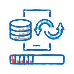 data cleaning digital processing icon doodle illustration
