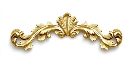 exquisite golden baroque ornament with intricate details, castin