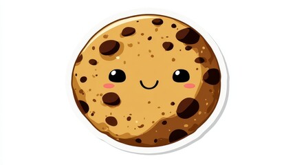 Fototapeta premium Cute Cartoon Cookie with Happy Face