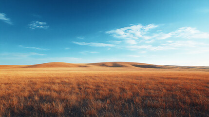 Fototapeta premium rolling sandhills and blue sky of nebraska