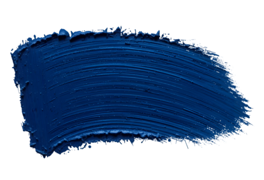 dark navy blue paint brush stroke isolated on white or transparent png,Bold Dark Blue Paint Brush Stroke with Rich Texture Isolated on White Background for Artistic Design Elements, High-Quality Image