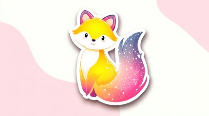Cute Colorful Fox Illustration Design