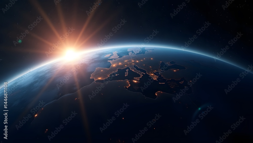 Wall mural ultra-hd image of planet earth from outer space