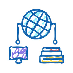 online education icon doodle illustration
