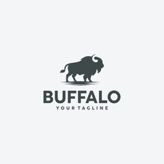 buffalo Logo Design Vector Image, buffalo logo silhouette
