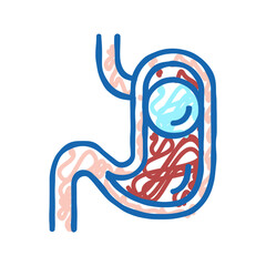 bloating bariatric icon doodle illustration