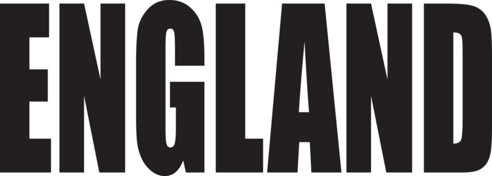 Black color England text vector illustration