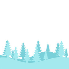 Obraz premium Pine Trees Hill Shape
