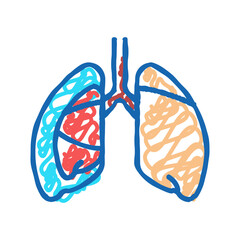 pneumothorax disease icon doodle illustration