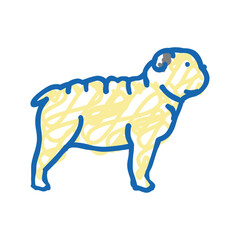 bulldog dog icon doodle illustration