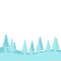 Obraz premium Pine Trees Hill Shape