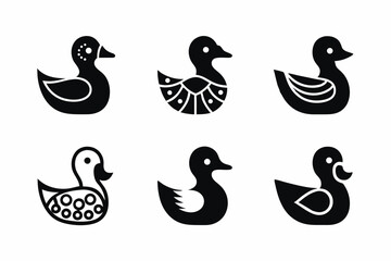 Fototapeta premium set of Duck icon silhouette vector illustration