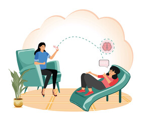 Psychotherapy concept. Therapy Session with Therapist and Patient Interaction.