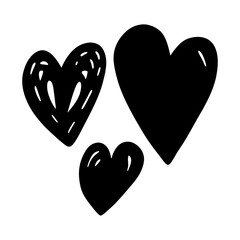 Black heart vector illustration for valentine's day love and romance themed designs and creative projects silhouette