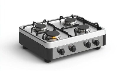 Compact four-burner gas stove, modern design