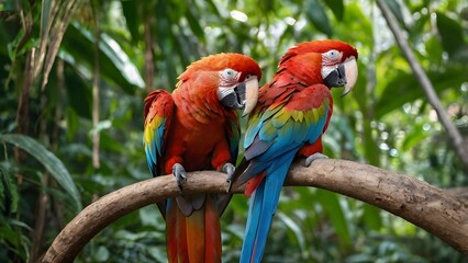 Obraz premium A very beautiful macaw perched on a branch.