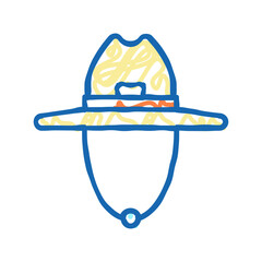 hat gardening icon doodle illustration