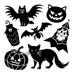 vector halloween set of halloween icons