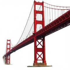 Golden gate bridge from below isolated on transparent background