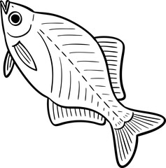 Obraz premium hand drawn cartoon illustration of a fish.