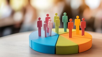 Colorful pie chart segmented into various groups