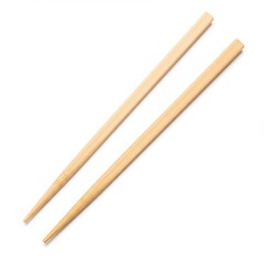 Pair of wooden chopsticks isolated on transparent background