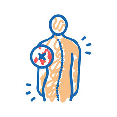 idiopathic scoliosis icon doodle illustration