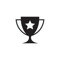 Victory Trophy Icon with Star, Achievement and Award Symbol