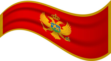 Montenegro wavy flag, waving flag vector illustration
