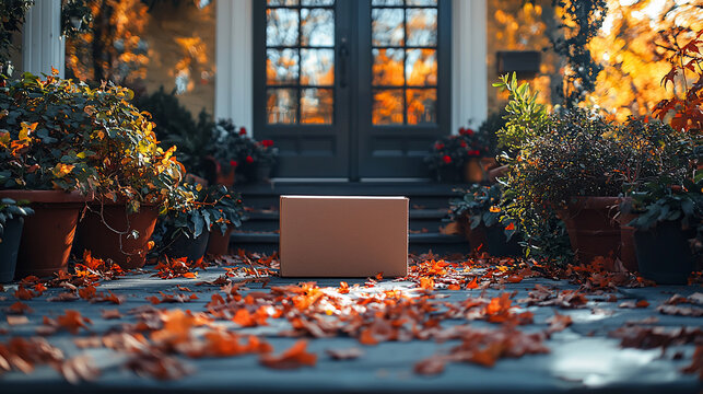 Autumn delivery on porch