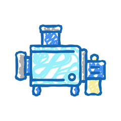 cheesemaking equipment for prepare cheese icon doodle illustration