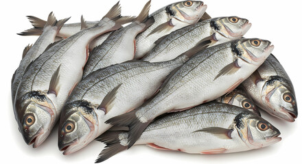 Obraz premium Freshly Caught Sea Bass Pile, Ready for Market