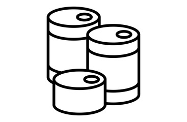 非常食・缶詰のシンプルアイコンベクターイラスト