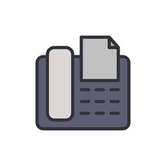 Fax colored icons, minimalist vector illustration ,simple transparent graphic element .Isolated on white background