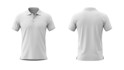 Plain gray polo shirt displayed from front and back perspectives highlighting design and fabric details