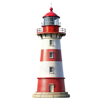 lighthouse on white background