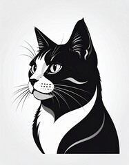 Obraz premium minimalist cat portait for poster