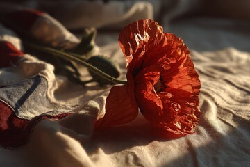 Delicate Poppy Flower Natural Setting Close-Up Image Warm Lighting Artistic Photography Nature's Beauty