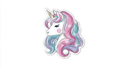 Colorful Unicorn Illustration with Glitter