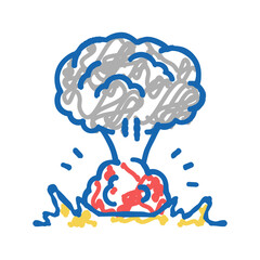 explosion smoke icon doodle illustration