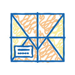 parcel box icon doodle illustration
