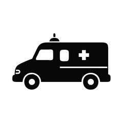 Fototapeta premium A black silhouette of a medical vehicle representing emergency services and care